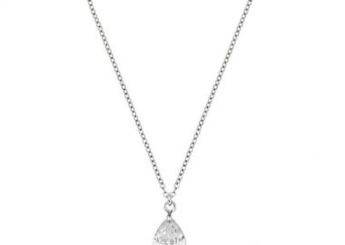 Κολιέ Δάκρυ Λευκό Large Από Ατσάλι MI13502 - AMOR AMOR - 