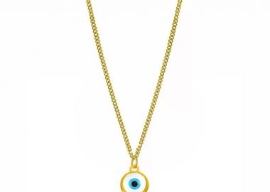 Κολιέ Διπλής Όψης Από Ανοξείδωτο Ατσάλι Και Ορείχαλκο Επιχρυσωμένο 24Κ Με Ματάκι AA15931 - AMOR AMOR - 