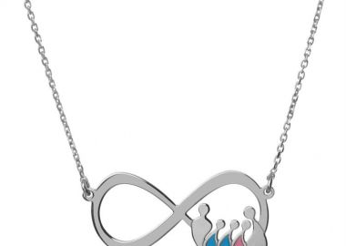 Κολιέ εντυπωσιακό άπειρο με την οικογένεια από ασήμι με μπαμπά μαμά 2 αγόρια και κορίτσι -  - 