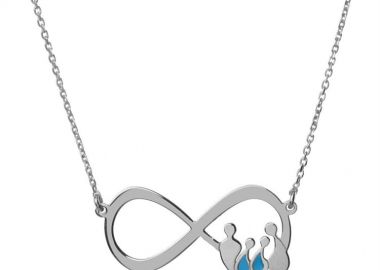 Κολιέ εντυπωσιακό άπειρο με την οικογένεια από ασήμι με μπαμπά μαμά και 2 αγόρια -  - 