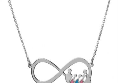 Κολιέ εντυπωσιακό άπειρο με την οικογένεια από ασήμι με μπαμπά μαμά και 2 κορίτσια και αγόρι -  - 