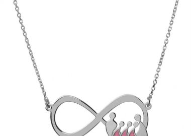 Κολιέ εντυπωσιακό άπειρο με την οικογένεια από ασήμι με μπαμπά μαμά και 3 κορίτσια -  - 