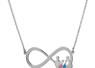 Κολιέ εντυπωσιακό άπειρο με την οικογένεια από ασήμι με μπαμπά μαμά και αγόρι κορίτσι -  - 