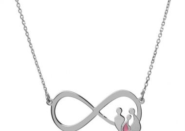 Κολιέ εντυπωσιακό άπειρο με την οικογένεια από ασήμι με μπαμπά μαμά και κορίτσι -  - 