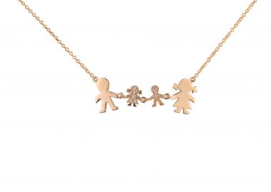 Κολιέ Family με Ζιργκόν Χρυσός Κ9 - 16069 -  - 