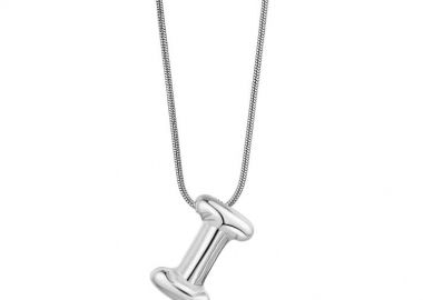 Κολιέ Φίδι Από Ατσάλι Με Μονόγραμμα Balloon MI13564 - AMOR AMOR - 