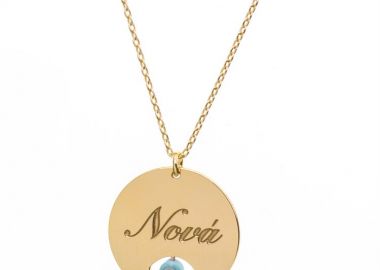 Κολιέ φλουρί Νονά από επιχρυσωμένο ασήμι -  - 