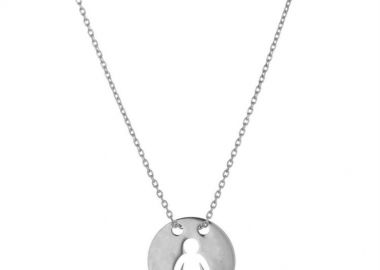 Κολιέ για μαμάδες από ασήμι σε φλουρί με αγοράκι -  - 