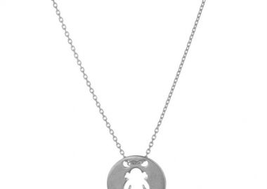 Κολιέ για μαμάδες από ασήμι σε φλουρί με κοριτσάκι -  - 