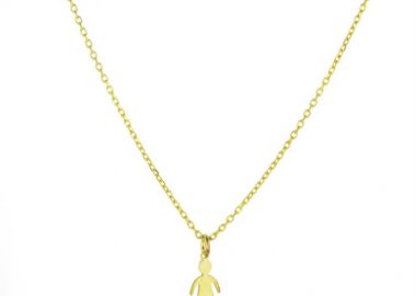 Κολιέ για μαμάδες από επιχρυσωμένο ασήμι με αγοράκι -  - 