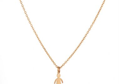 Κολιέ για μαμάδες από ρόζ επιχρυσωμένο ασήμι με αγοράκι -  - 