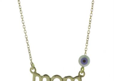 Κολιέ για μαμάδες mom από επιχρυσωμένο ασήμι με ματάκι -  - 