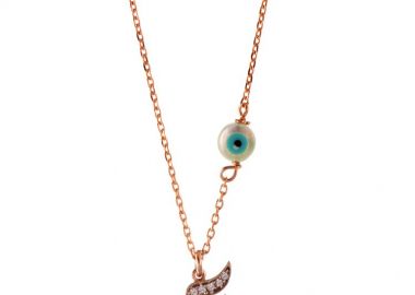 Κολιέ για Μαμάδες συμβολίζει με την πατούσα το νέο μέλος από ρόζ επιχρυσωμένο ασήμι -  - 