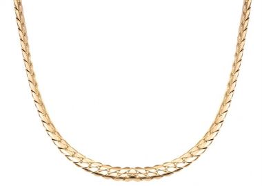 Κολιέ γυναικεία αλυσίδα λουστράτη από επιχρυσωμένο ατσάλι -  - 