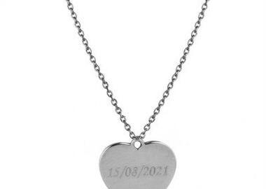 Κολιέ καρδιά από ασήμι με την ημερομηνία που επιθυμείς -  - 