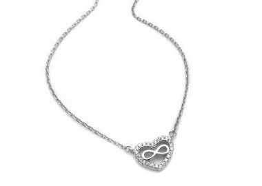Κολιέ καρδιά με άπειρο ασημένια KL201 - Asimenio - 