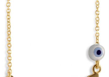 Κολιέ mama από επιχρυσωμένο ασήμι με ματάκι -  - 