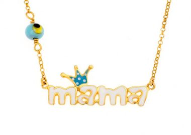 Κολιε μαμα από επιχρυσωμένο ασήμι με σμάλτο -  - 