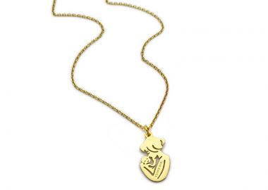 Κολιέ Μαμά ασημένιο επιχρυσωμένο KL276 - Asimenio - 