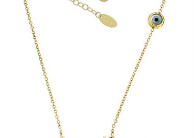 Κολιέ μαμά και ματάκι από χρυσό 9Κ -  - 