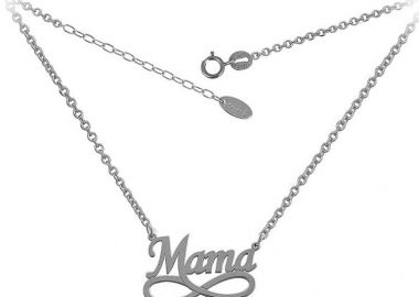 Κολιέ μαμά με άπειρο από λευκόχρυσο 14Κ -  - 