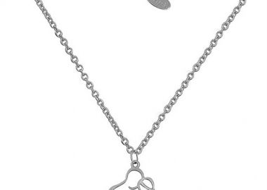 Κολιέ μαμά με μπαμπά και το κοριτσάκι που περιμένουν από λευκόχρυσο 14Κ -  - 