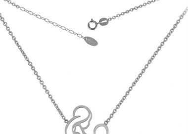 Κολιέ μαμά με το μωρό από λευκόχρυσο 14Κ -  - 