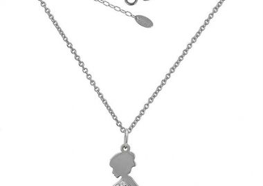 Κολιέ μαμά που κυοφορεί αγόρι από λευκόχρυσο 14Κ -  - 