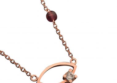 Κολιέ Μάτι με Ζιργκόν Ροζ Χρυσός Κ14 - 03Ν371 -  - 