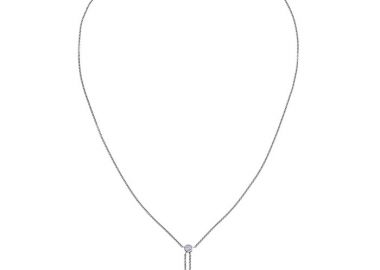 Κολιέ με Διαμάντια Λευκόχρυσος Κ18 - 10005 -  - 