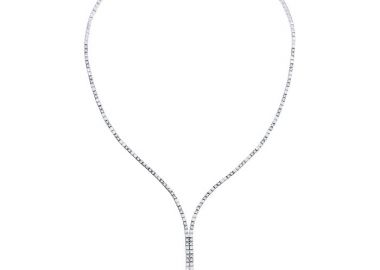Κολιέ με Διαμάντια Λευκόχρυσος Κ18 - 40107 -  - 