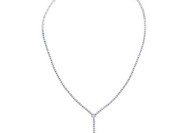 Κολιέ με Διαμάντια Λευκόχρυσος Κ18 - 40112 -  - 