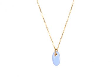 Κολιέ με γαλάζια πέτρα από ανοξείδωτο ατσάλι σε χρυσή απόχρωση -  - 