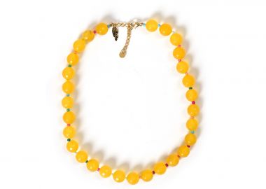 Κολιέ με κίτρινες πέτρες - MAT FASHION - 