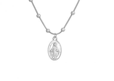 Κολιέ με κρεμαστό charm από ανοξείδωτο ατσάλι σε ασημένια απόχρωση -  - 