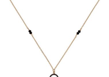 Κολιέ με Μαύρα Ζιργκόν Χρυσός Κ9 - 10220 -  - 
