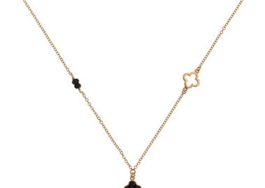 Κολιέ με Μαύρα Ζιργκόν Χρυσός Κ9 - 10235 -  - 