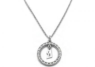 Κολιέ με μονόγραμμα Δ ασημένιο - Asimenio - 