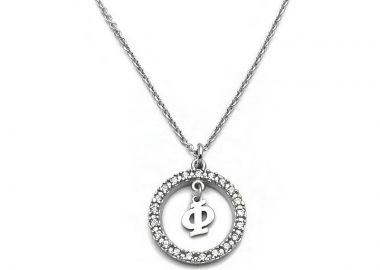 Κολιέ με μονόγραμμα Φ ασημένιο - Asimenio - 