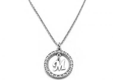 Κολιέ με μονόγραμμα Μ ασημένιο MO107 - Asimenio - 