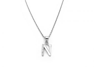 Κολιέ με μονόγραμμα Ν ασημένιο MO121 - Asimenio - 