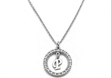 Κολιέ με μονόγραμμα Ρ ασημένιο MO106 - Asimenio - 