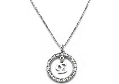 Κολιέ με μονόγραμμα Σ ασημένιο - Asimenio - 