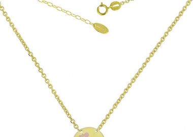 Κολιέ με πατούσες μωρού κοριτσάκι από χρυσό 14Κ -  - 