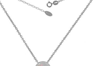 Κολιέ με πατούσες μωρού κοριτσάκι από λευκόχρυσο 14Κ -  - 