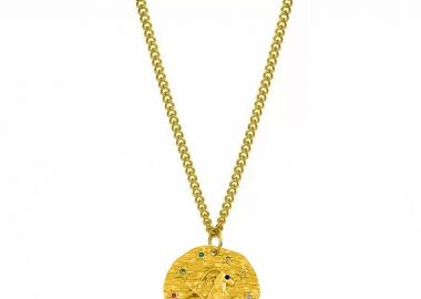 Κολιέ με το Ζώδιο του Αιγόκερου με Πολύχρωμα Ζιργκόν Από Ανοξείδωτο Ατσάλι AA14181 - AMOR AMOR - 