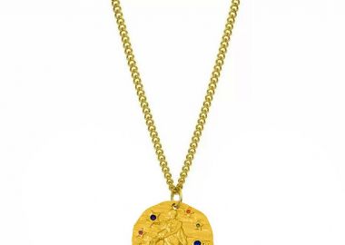 Κολιέ με το Ζώδιο του Υδροχόου με Πολύχρωμα Ζιργκόν Από Ανοξείδωτο Ατσάλι AA14182 - AMOR AMOR - 