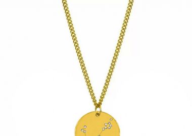 Κολιέ με τον Αστερισμό του Ιχθύ με Ζιργκόν από Ανοξείδωτο Ατσάλι Επιχρυσωμένο 24Κ AA14195 - AMOR AMOR - 