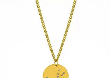 Κολιέ με τον Αστερισμό του Κριού με Ζιργκόν από Ανοξείδωτο Ατσάλι Επιχρυσωμένο 24Κ AA14184 - AMOR AMOR - 