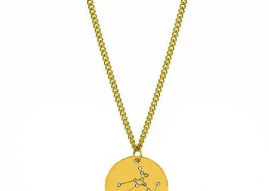 Κολιέ με τον Αστερισμό του Παρθένου με Ζιργκόν από Ανοξείδωτο Ατσάλι Επιχρυσωμένο 24Κ AA14189 - AMOR AMOR - 